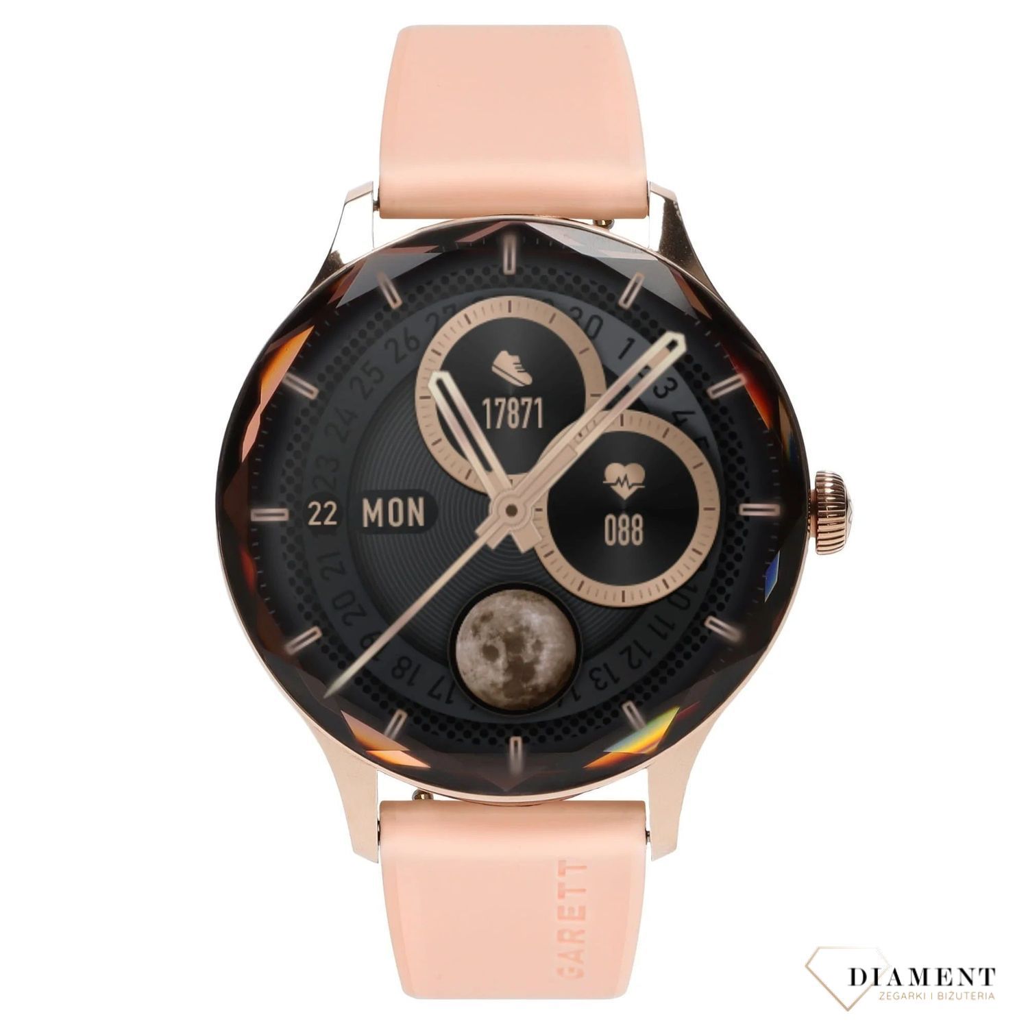 Smartwatch damski Garett Viva złoty stalowy gratis pasek Damski Smartwatch Garett. Smartwatch Garett damski na bransolecie. Smartwatch damski w srebrnym kolorze. Damski Smartwatch Garett na 777.jpg